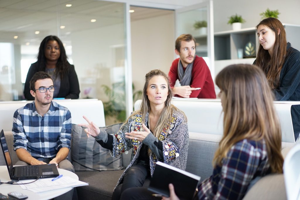 group of 6 people in a meeting